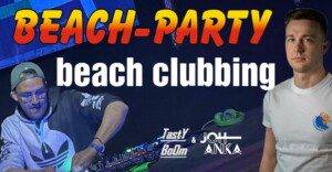 Flyer Beach Party Vilsbiburg - Stadthalle - Narrhalla Vilsbiburg - Beach Clubbing DJ Joh Anka & DJ Tasty BoOm