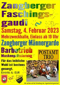 Zangberg Faschingsgaudi Männergarde Postamt Trio